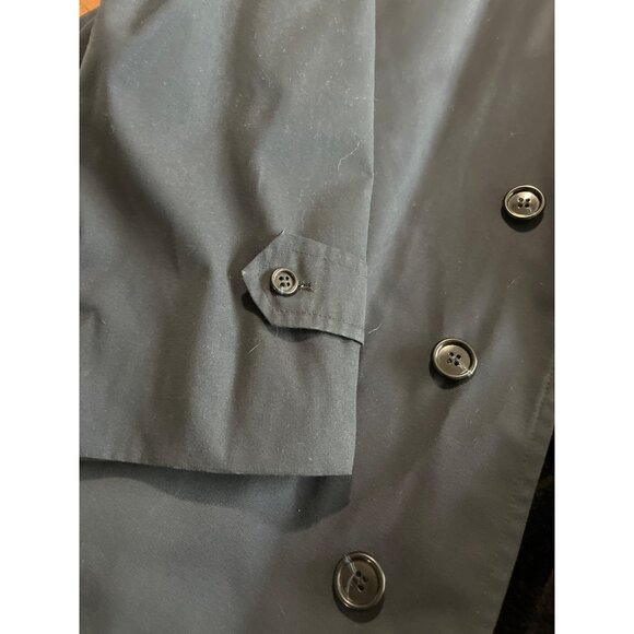 London Fog navy blue lined rain trench coat size 40 Reg - Picture 8 of 9
